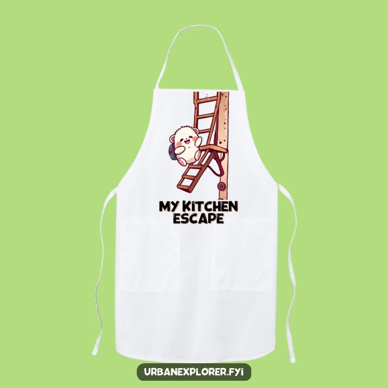 Funny Creature Fire Escape Apron - Kitchen Fun, Chef's Style, Humorous Funny Gift