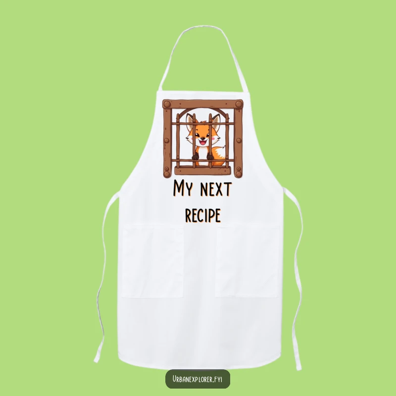 Funny Fox Window Apron: Brave Baker's Style, Practical Funny Gift!