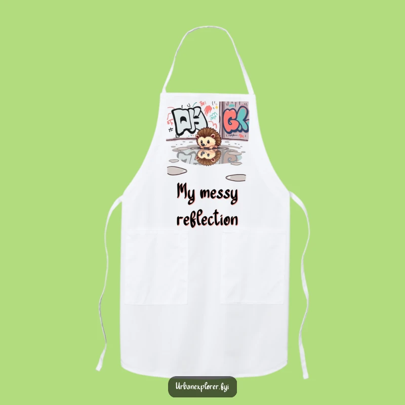 Funny Hedgehog Puddle Apron - Urban Kitchen Style, Chef's Companion, Humorous Funny Gift