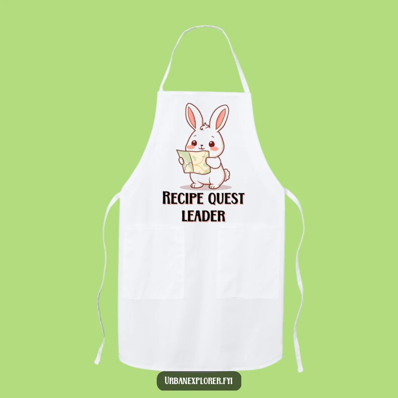 Funny Kawaii Rabbit Map Apron: Kitchen Adventure, Chef's Travel Gift