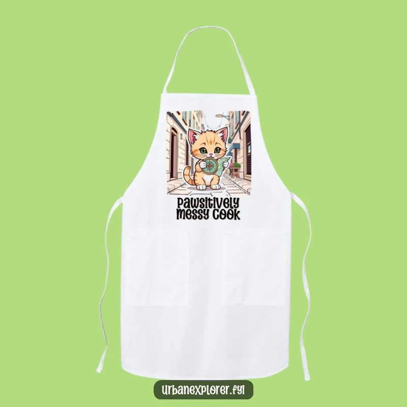 Funny Kitten Chef Apron: Cook Up Fun in the Urban Jungle