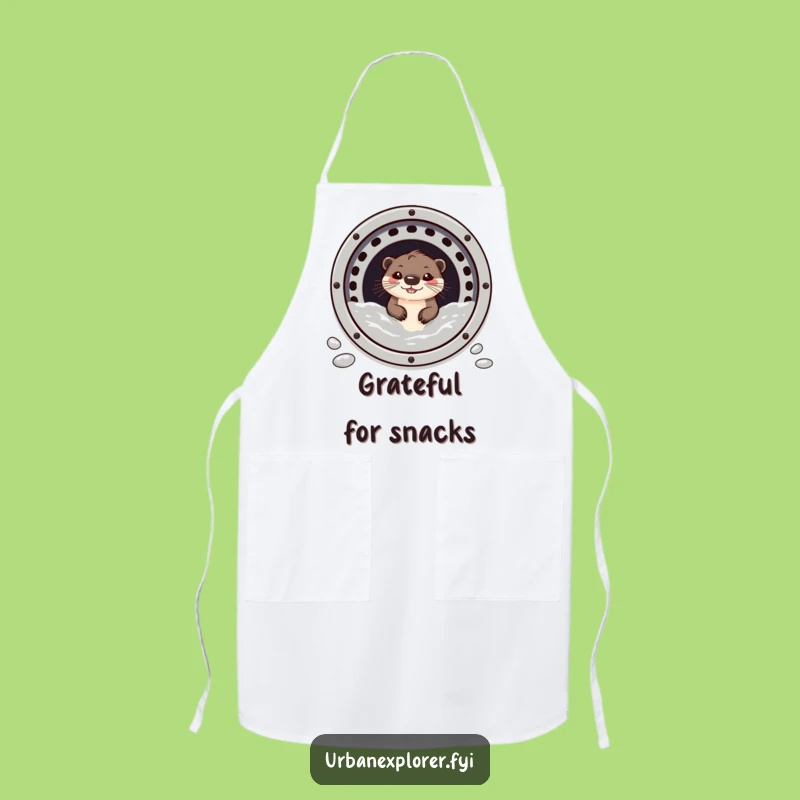 Funny Otter Chef Apron: Grinning Sewer Cook, Hilarious Kitchen Gift