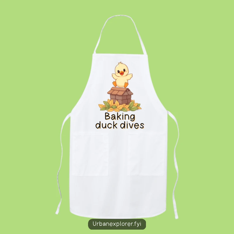 Funny Smiling Duckling Leap Apron - Cook with Cute Charm