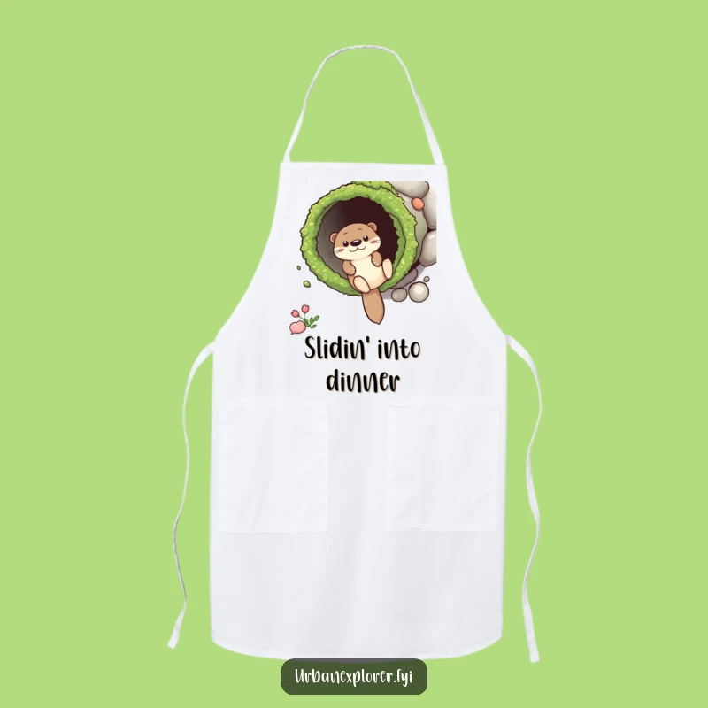 Funny Otter Drainpipe Apron: Cook Up Fun in the Kitchen Gift Idea