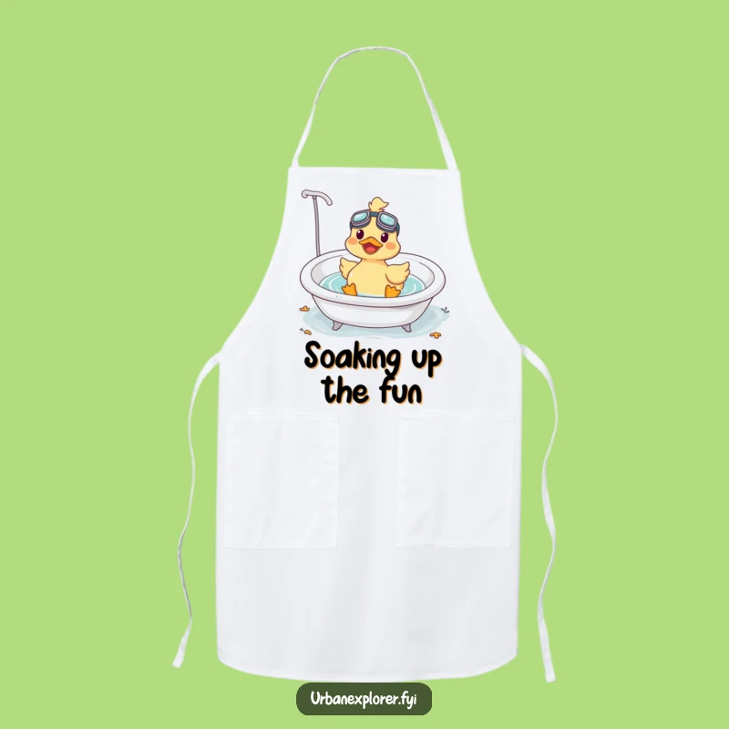 Funny Kawaii Duck Kitchen Apron: Cook with Cheerful Splashes!