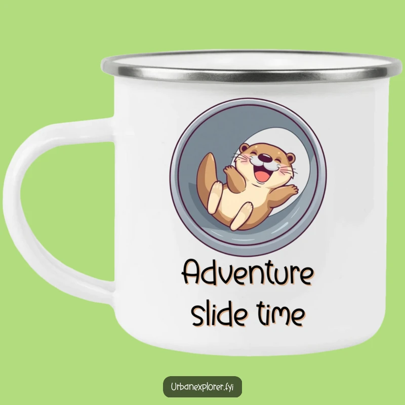 Funny Otter Drainage Pipe Camping Mug: Durable Sliding Adventure Sip!