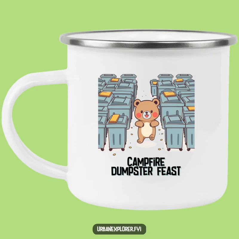 Funny Bear Camp Mug: Brave Dumpster View, Great Outdoor Gift