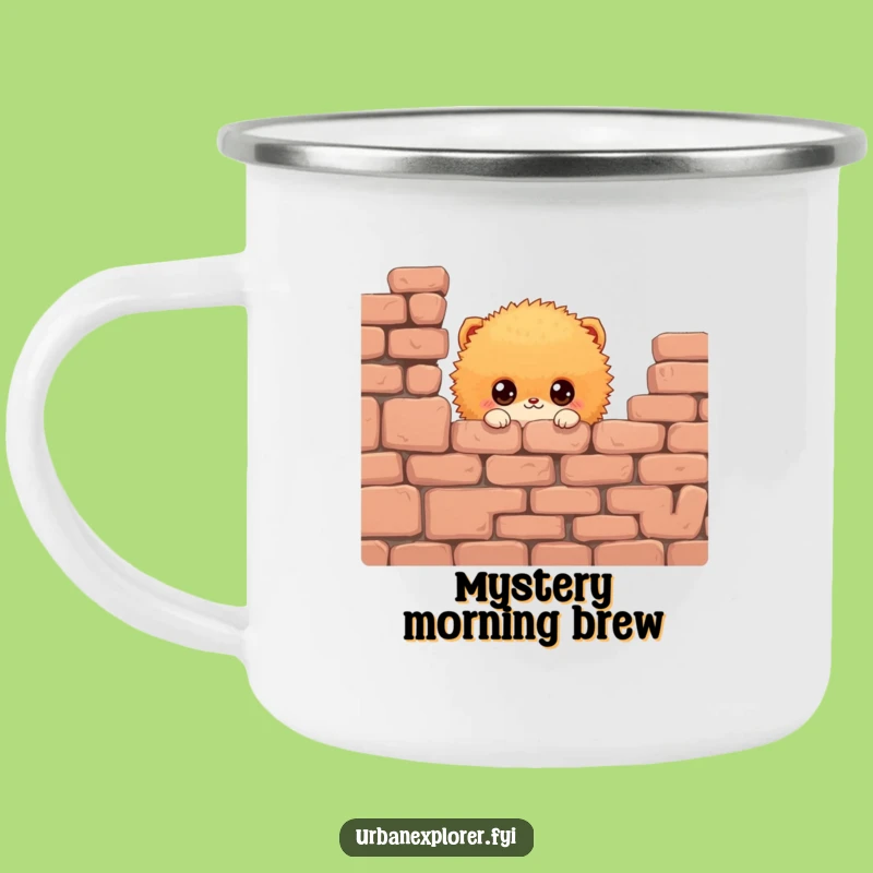 Funny Fluffy Creature Camping Mug: Durable Wall Peeker Cup, Outdoor Gift