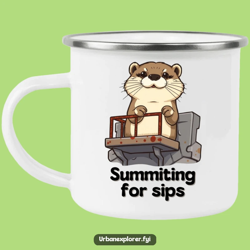 Funny Otter Fire Escape Camping Mug - Adventure Fuel & Humor