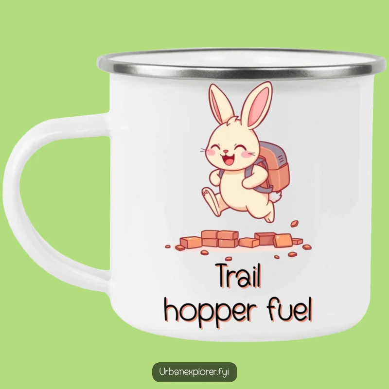 Funny Bunny Backpack Camping Mug: Durable Leap Over Obstacles!