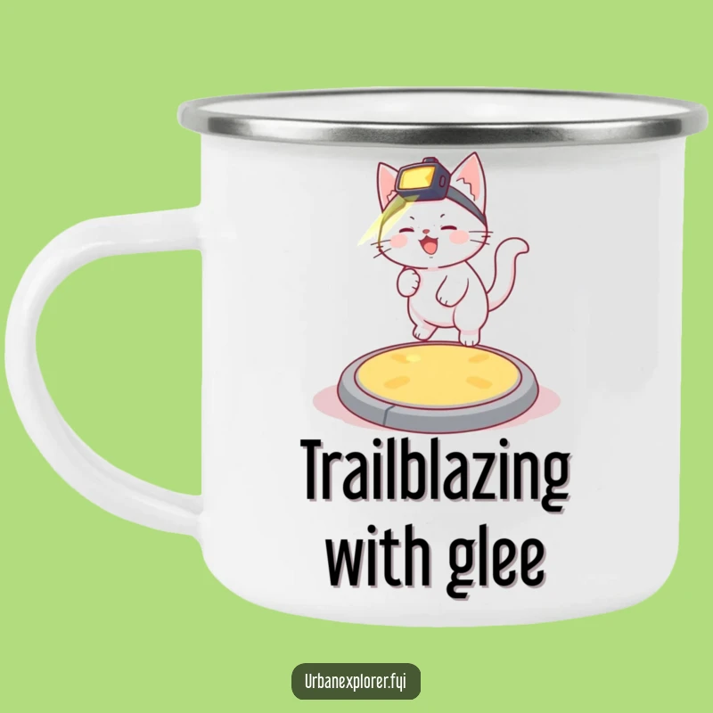 Funny Kitten Explorer Campfire Mug: Adventure Fuel for Night Treks!