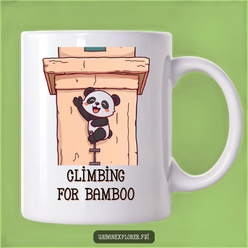 Funny Kawaii Panda Climber Mug - Joyful Character Gift for Achievers
