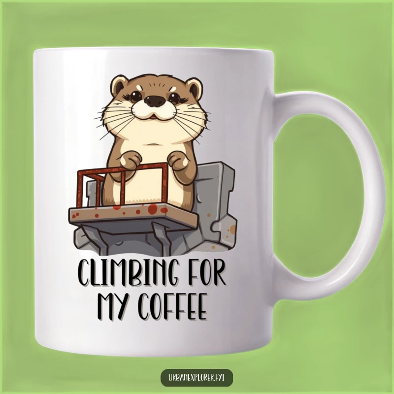 Funny Determined Otter Fire Escape Mug - Motivational & Humorous Gift