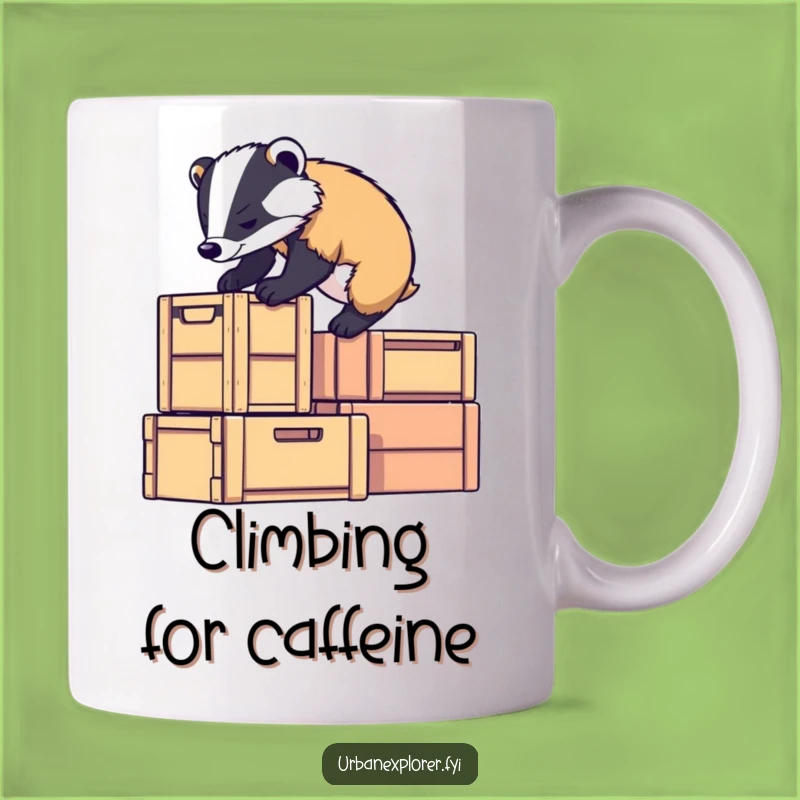 Funny Badger Climb Mug: Determined Critter Gift for Go-Getters