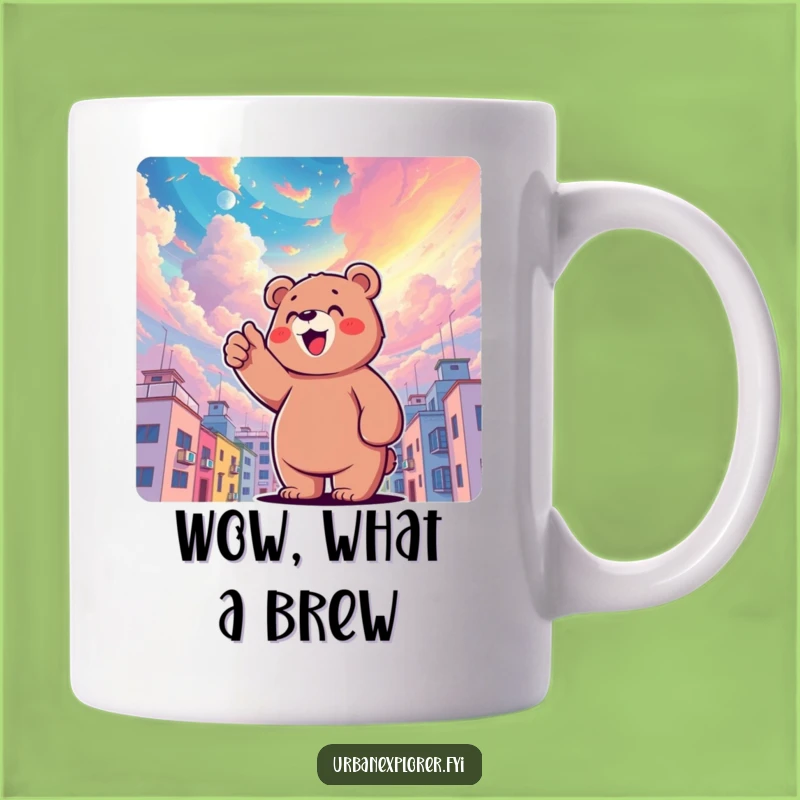 Funny Bear Sky Mug: Delightful Wonder Gift for Dreamers