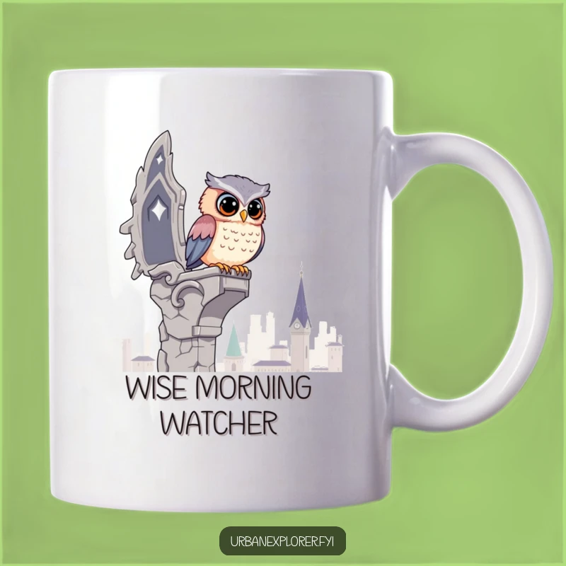 Funny Kawaii Owl Gargoyle Mug - Hilarious City Watcher Gift