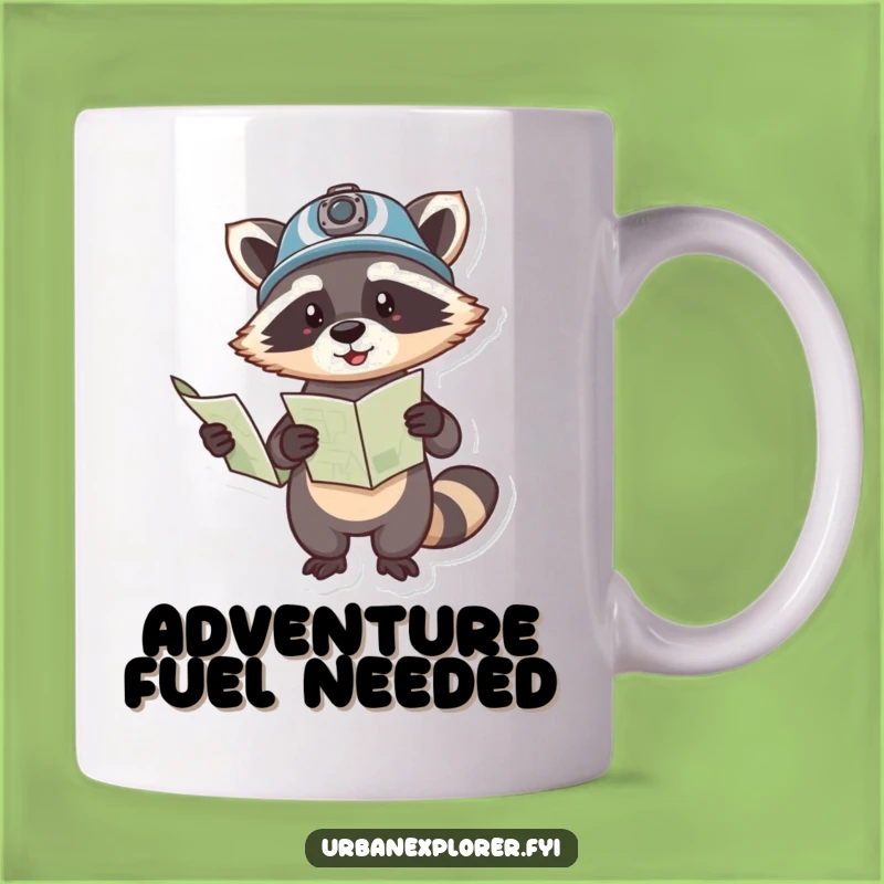 Funny Raccoon Explorer Mug: A Guided Adventure Funny Gift for Map Enthusiasts