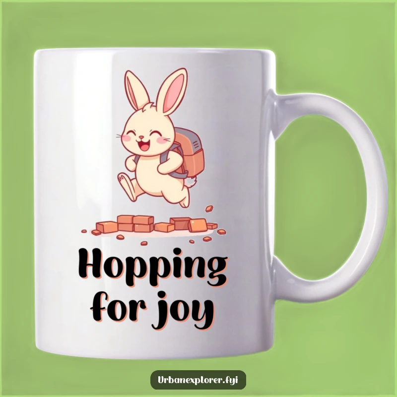 Funny Bunny Backpack Mug: Leaping Over Obstacles Gift!