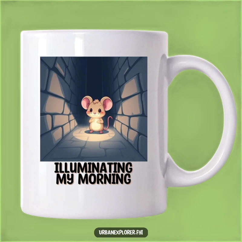 Funny Mouse Explorer Mug: Tiny Light's Big Discovery, Perfect Funny Gift!
