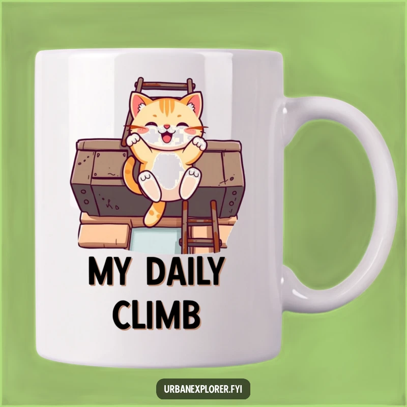 Funny Kawaii Cat Fire Escape Mug: Urban Jungle Fun, Purrfect Gift Choice