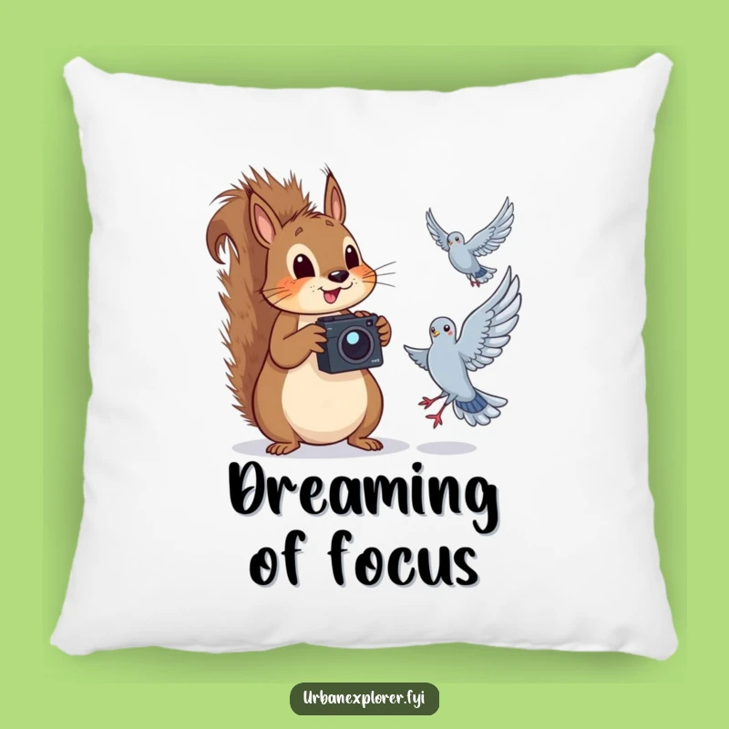 Funny Squirrel Pillow: Hilarious Camera Captures Pigeon, Cozy Gift
