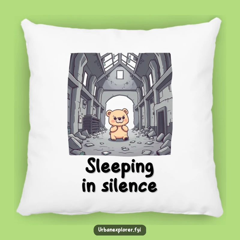 Funny Bear Warehouse Pillow - Cozy Comfort & Adventurous Accent