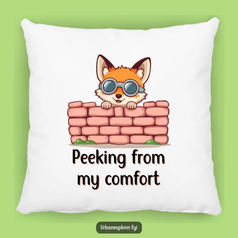 Funny Fox Goggles Pillow: Gleeful Peeking Accent for Cozy Comfort