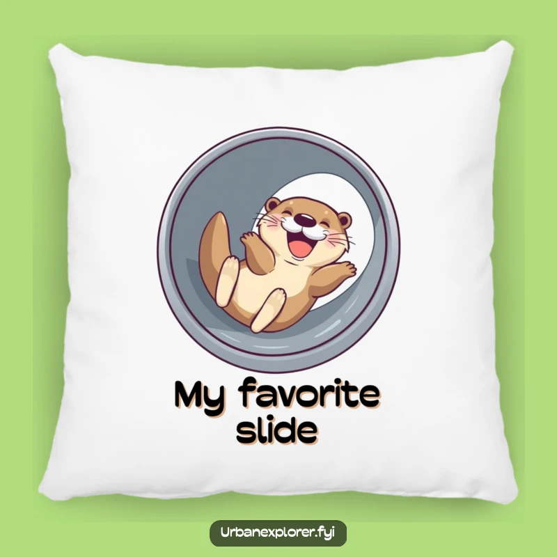 Funny Otter Drainage Pipe Pillow: Joyful Sliding Accent Pillow!