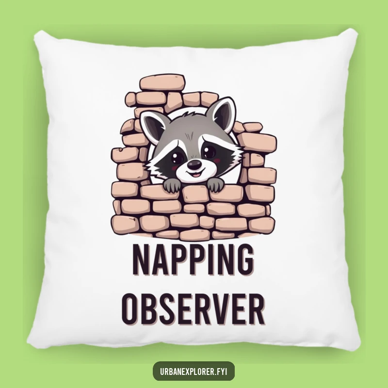 Funny Raccoon Pillow - Cozy & Humorous Accent for Mischief Lovers