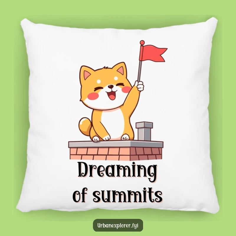Funny Shiba Inu Flag Pillow: Cozy Delighted Dog Triumph, Adorable Funny Gift for Dog Lovers