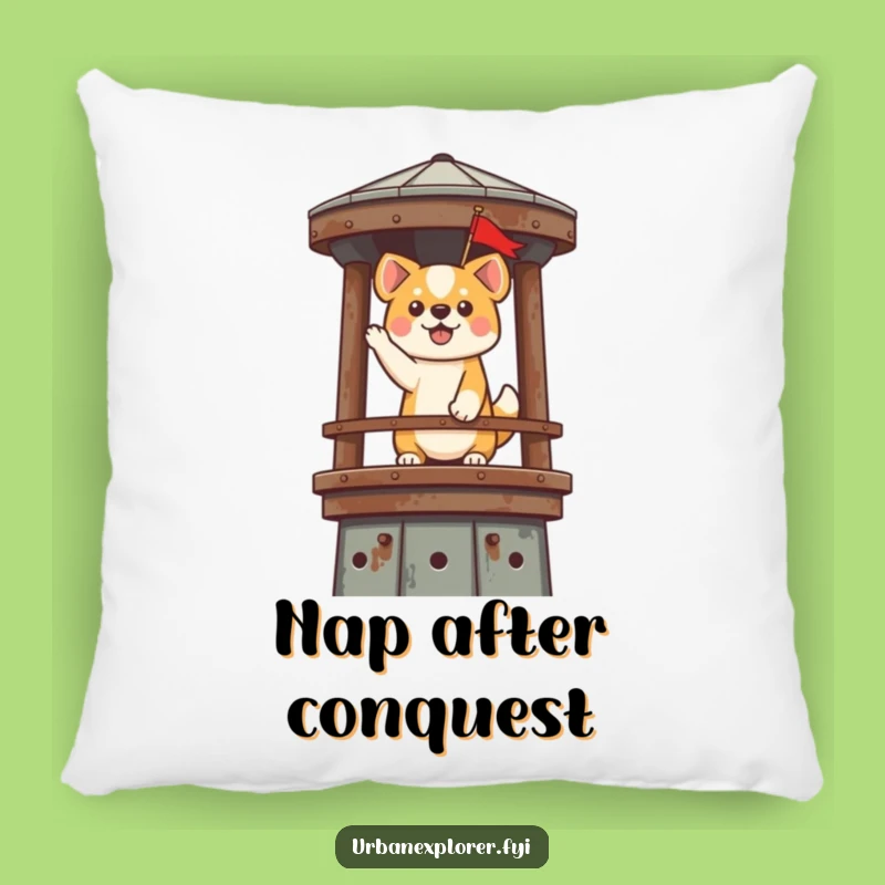 Funny Kawaii Dog Pillow - Cozy Cushion with Hilarious Victory Theme