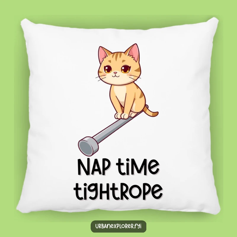 Funny Cat Balancing Pillow: Comfy & Funny Decor for Determined Cat Lovers