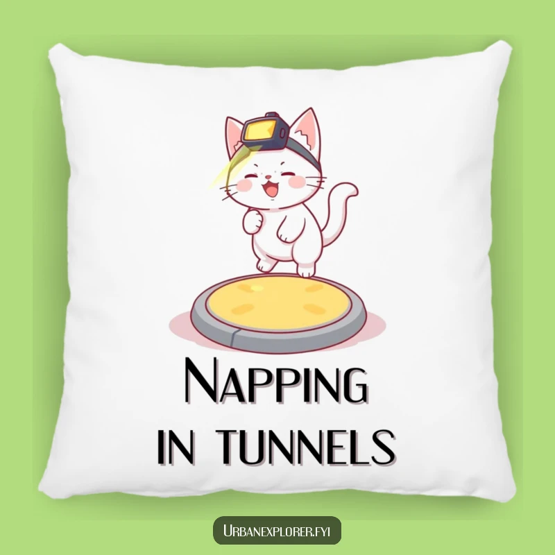 Funny Kitten Headlamp Pillow: Cuddle Up with a Giggling Explorer!
