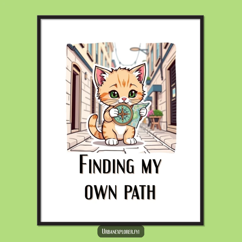 Funny Kitten Digital Art: Hilarious Urban Decor for Any Space