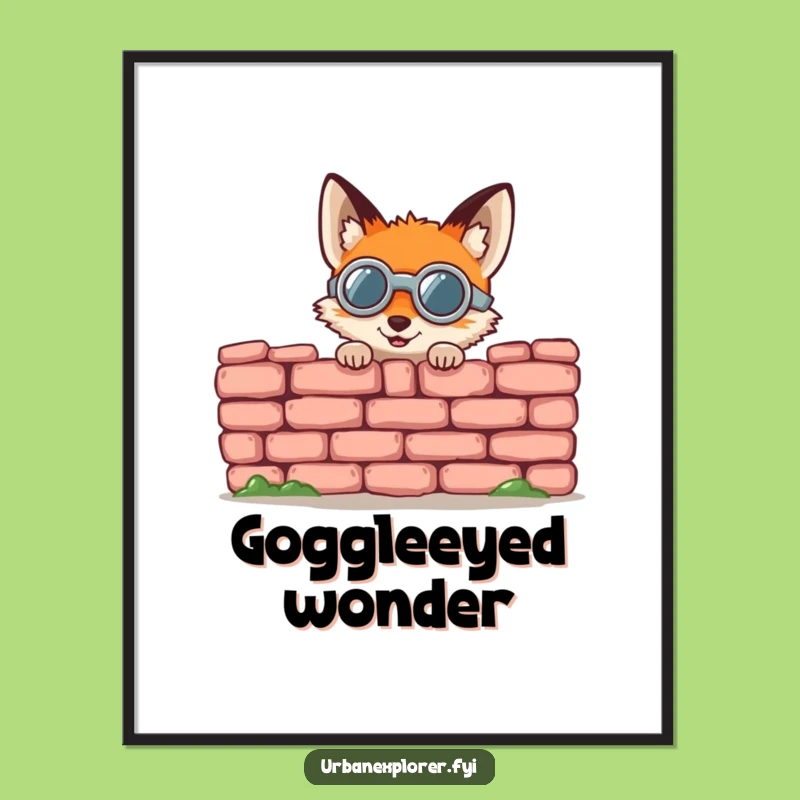 Funny Fox Goggles Digital Art: Gleeful Peeking for Instant Whimsy