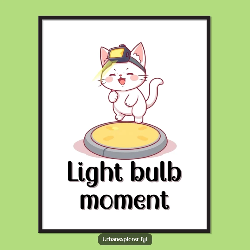 Funny Kitten Headlamp Digital Print: Instant Giggles for Your Walls!