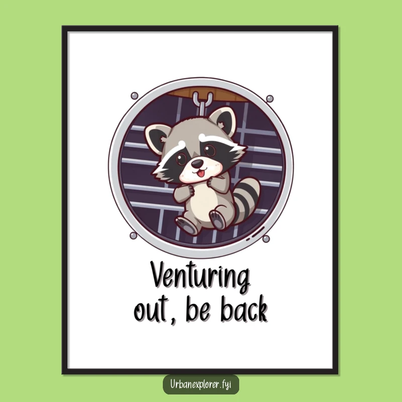 Funny Raccoon Digital Art Print: Instant Hilarious Decor for Your Walls!