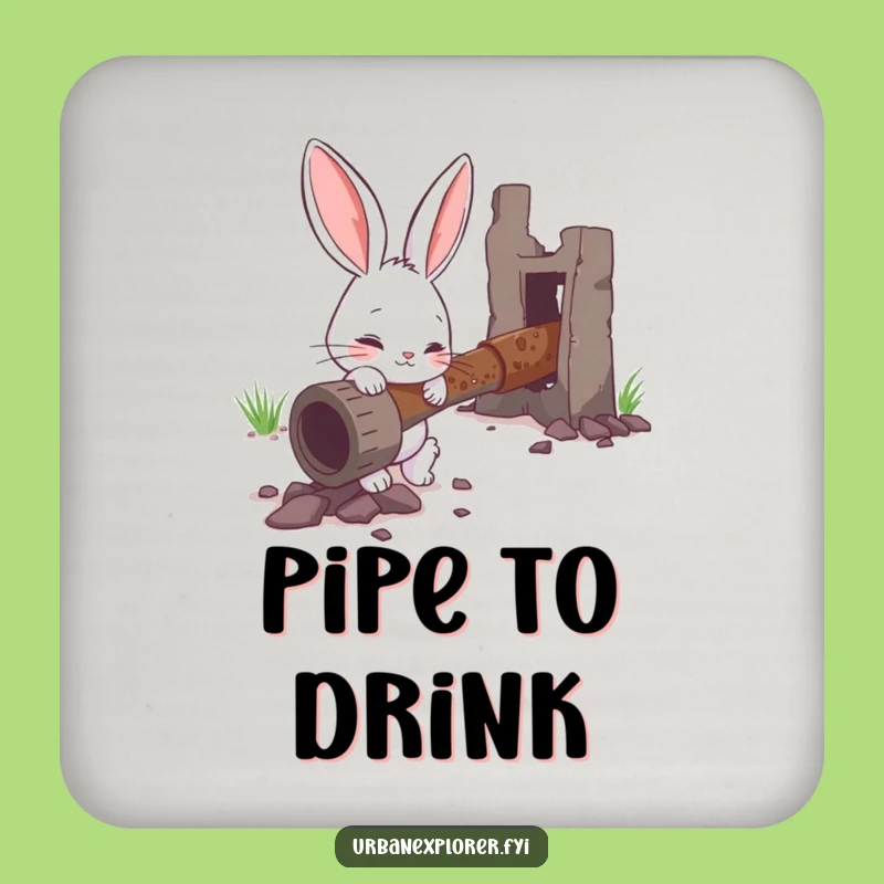 Funny Bunny Investigation Coasters - Humorous Gift for Inquisitive Tables