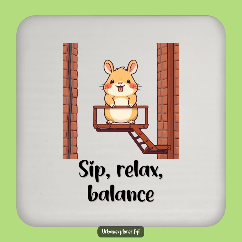 Funny Capybara Fire Escape Coaster: Protects Surfaces with Humor