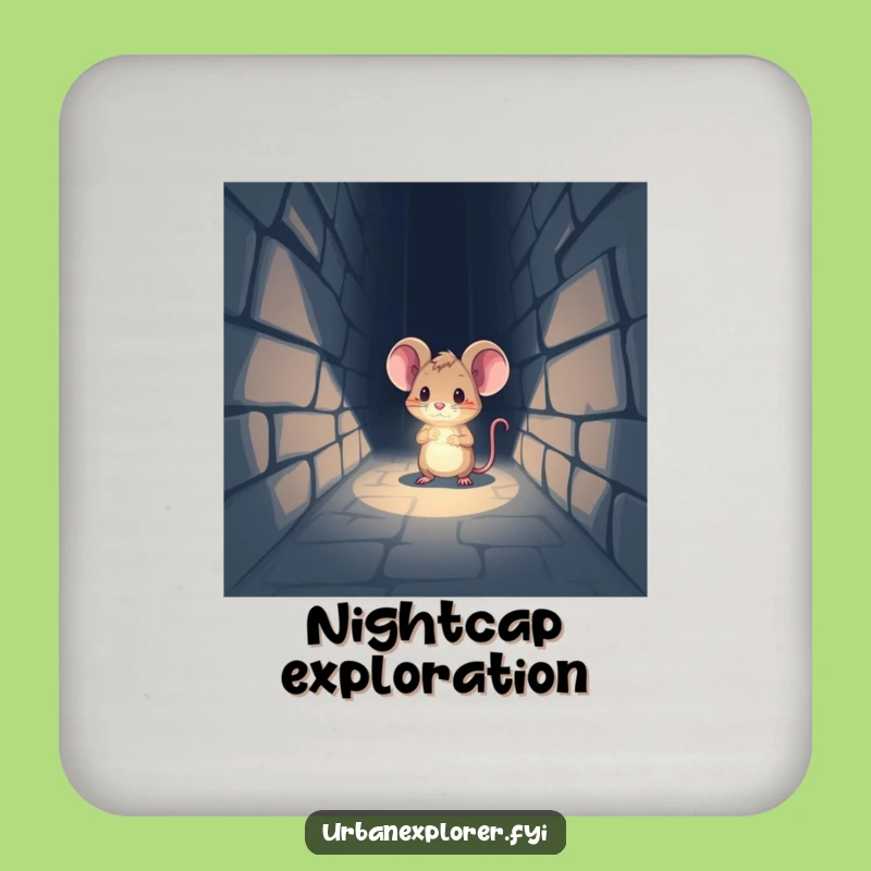 Funny Mouse Explorer Coaster: Tiny Light Protection, Stylish Funny Gift!