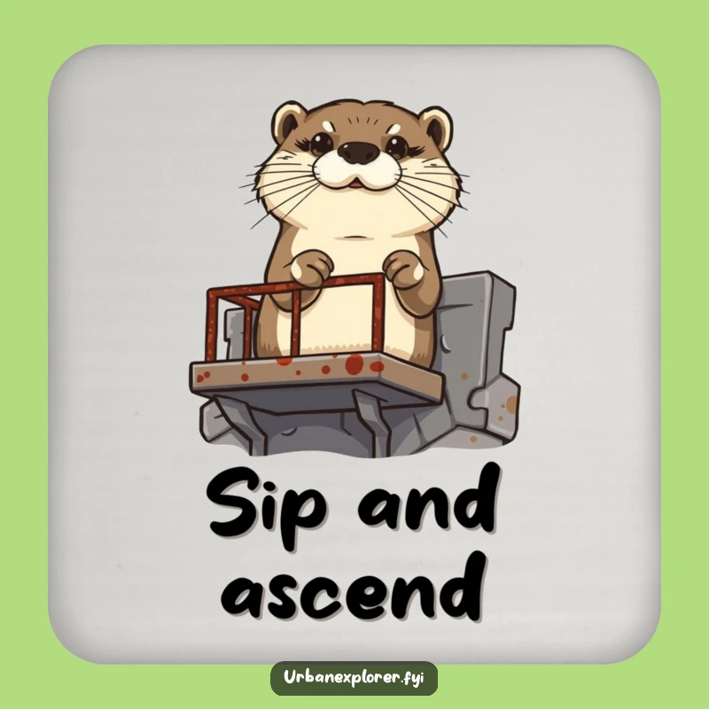 Funny Otter Fire Escape Coaster - Protect Surfaces with Humor