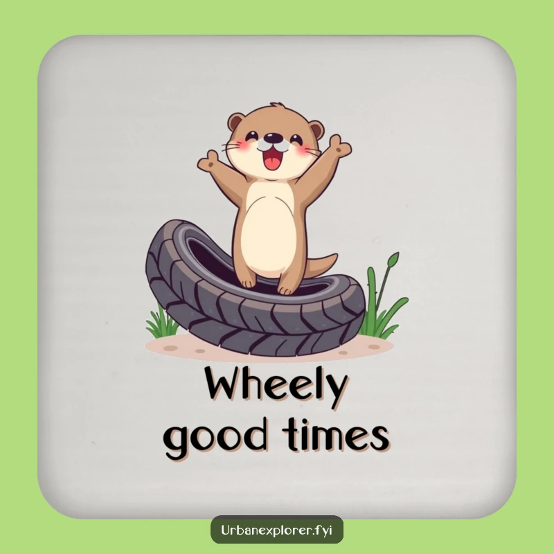 Funny Otter Triumph Coaster: Protect Surfaces with This Hilarious Funny Gift!