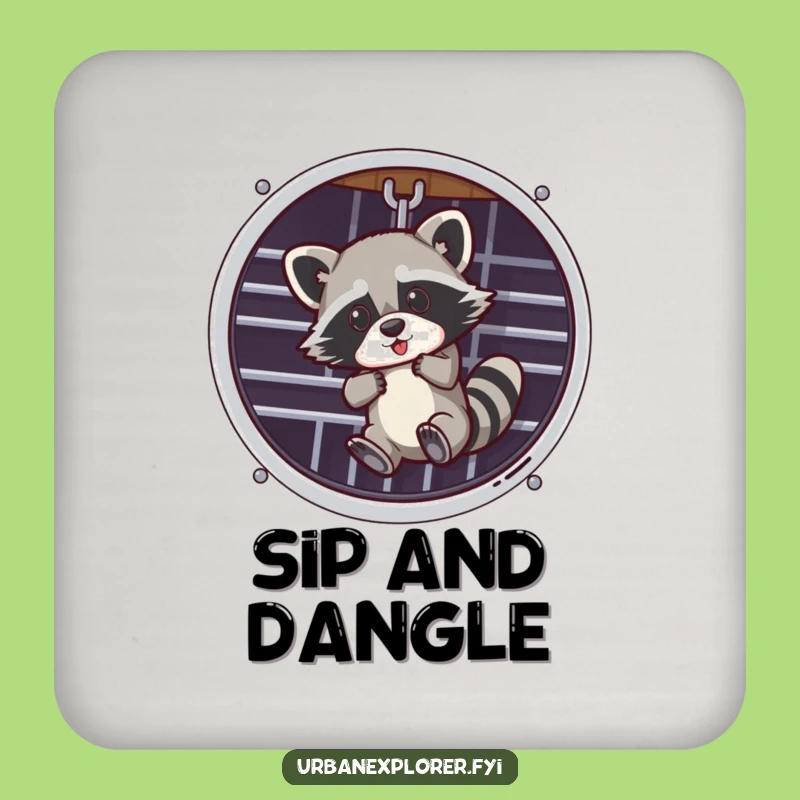 Funny Raccoon Drink Coasters: Protect Surfaces with Hilarious Raccoon Charm!