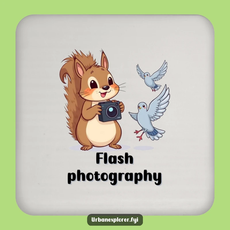 Funny Squirrel Coasters (Set of 4): Hilarious Pigeon Photo Art, Gift Idea