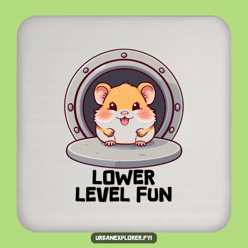 Funny Hamster Manhole Coaster: Protect Surfaces with This Hilarious Funny Gift!