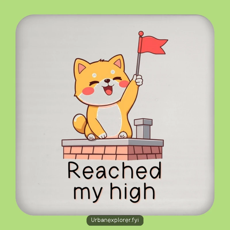 Funny Shiba Inu Flag Coaster: Protect Surfaces with a Delighted Dog, Unique Funny Gift