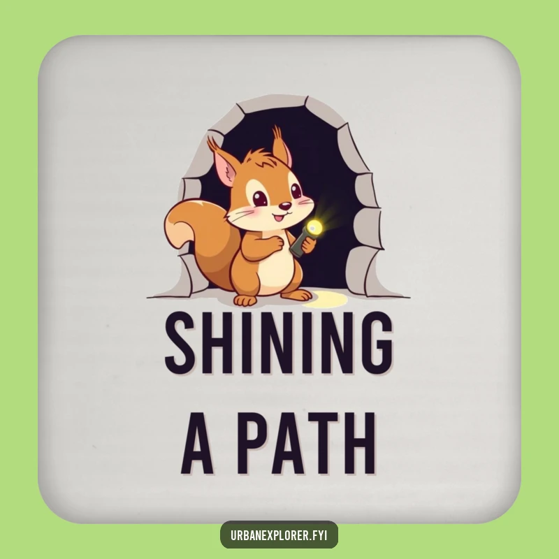 Funny Squirrel Explorer Coaster: Protect Surfaces with a Brave Adventurer, Unique Funny Gift