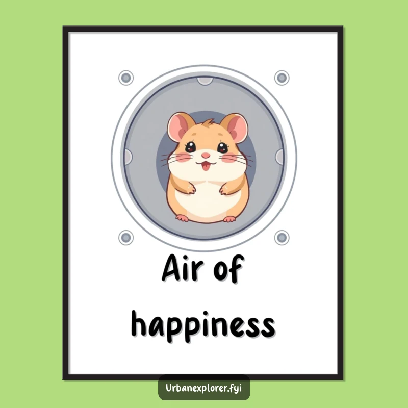 Funny Hamster Vent Poster: Cheerful Critter Art, Hilarious Wall Decor