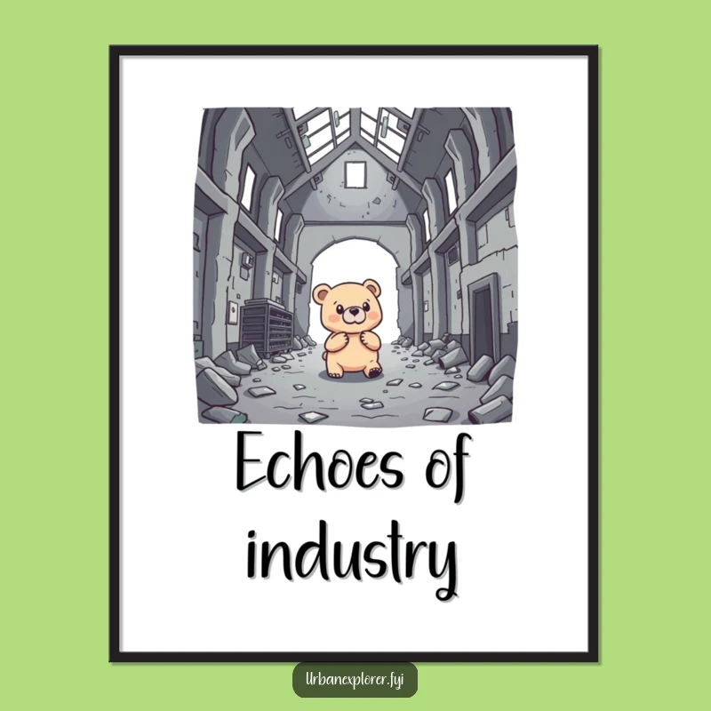 Funny Bear Warehouse Poster - Bold & Humorous Adventure Art