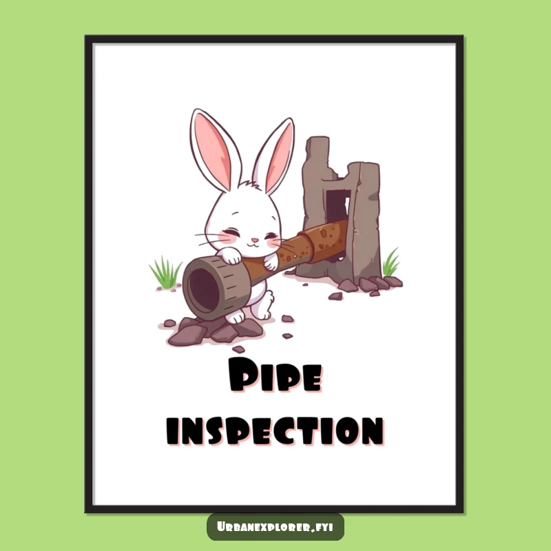 Funny Bunny Investigation Poster - Humorous Art for Curious Spaces